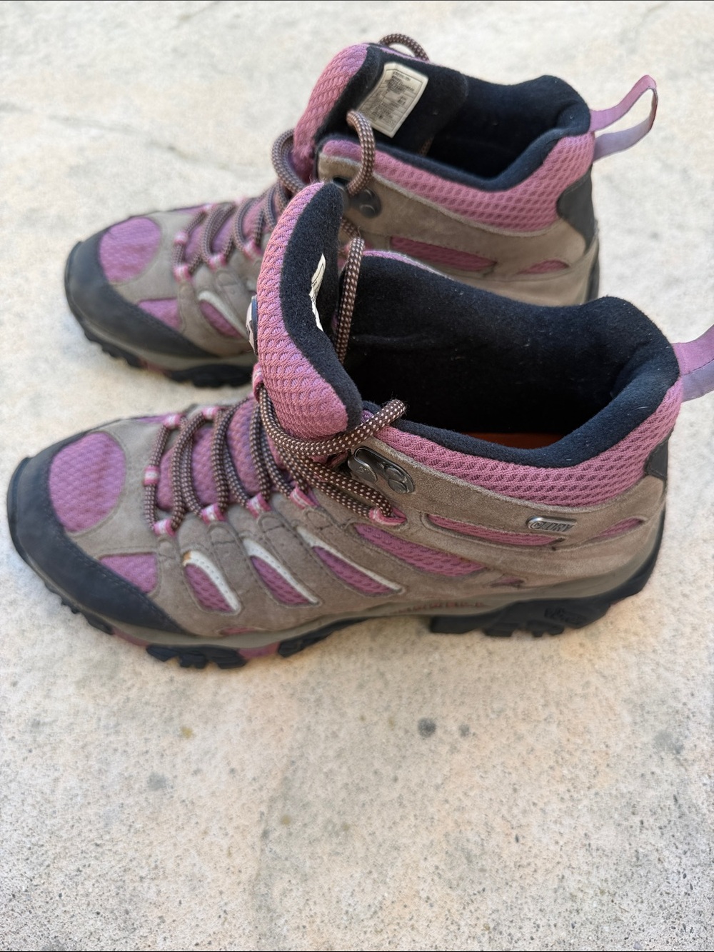 Merrell Women's Moab 2 Mid Vibram Boulder/Blush Waterproof Hiking Boots Size 9.5 - Picture 4 of 10